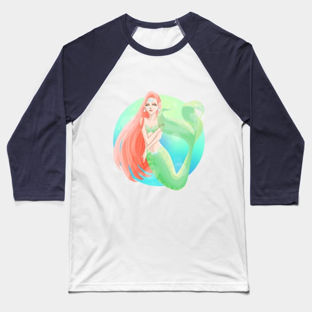 Diamond Princess Mermaid Baseball T-Shirt by lovediyworkshop